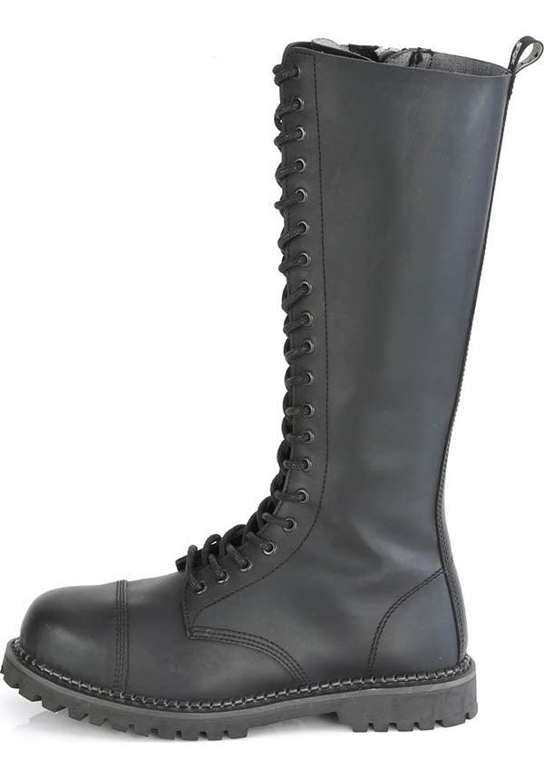 RIOT-20 Black Gothic Knee High Boots [Preorder]