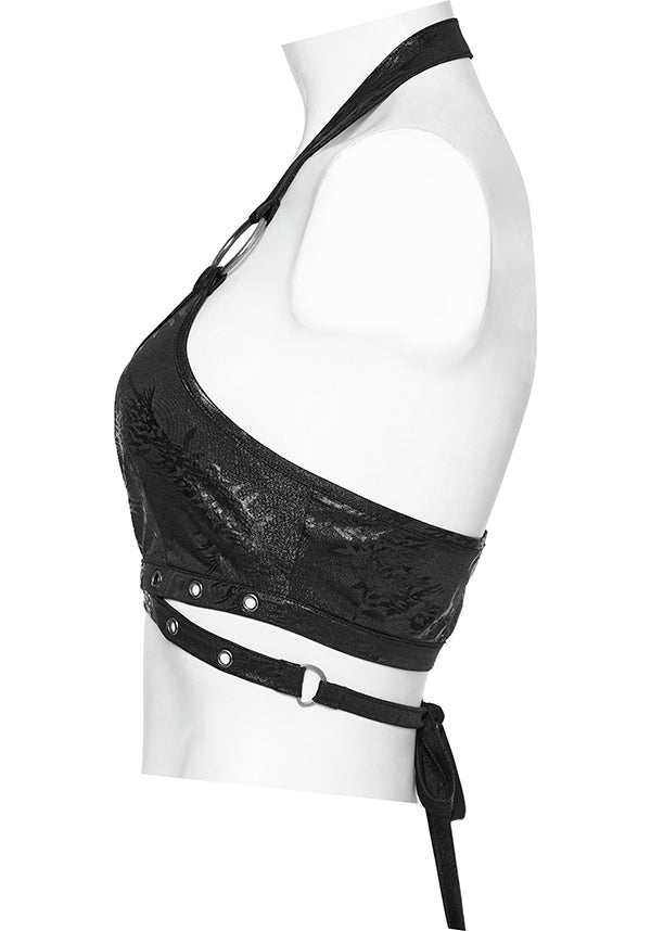 Punk Rave's Black Elastic Wrap Halter Top - Minerva Style
