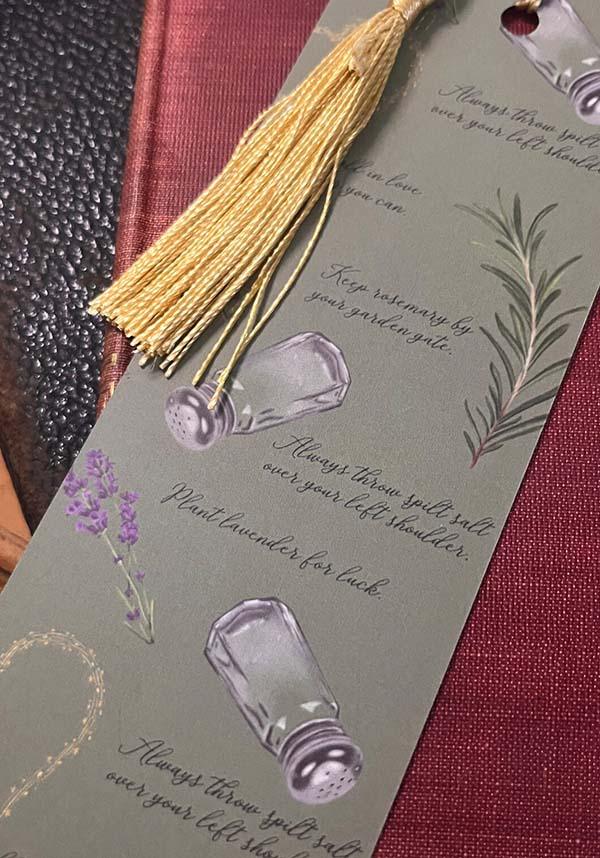 Handmade Witchy Double - Sided Bookmark with Champagne Tassel