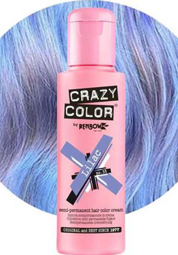 Crazy Colour Semi - permanent Lilac Hair Dye for Pale to Platinum Blonde