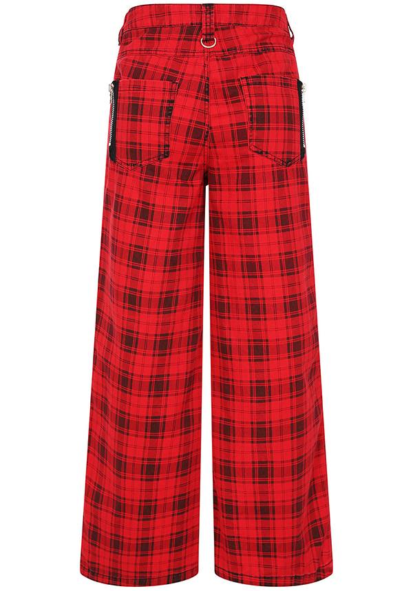 Banned Alternative Kenouna Red Tartan Distressed Punk Pants