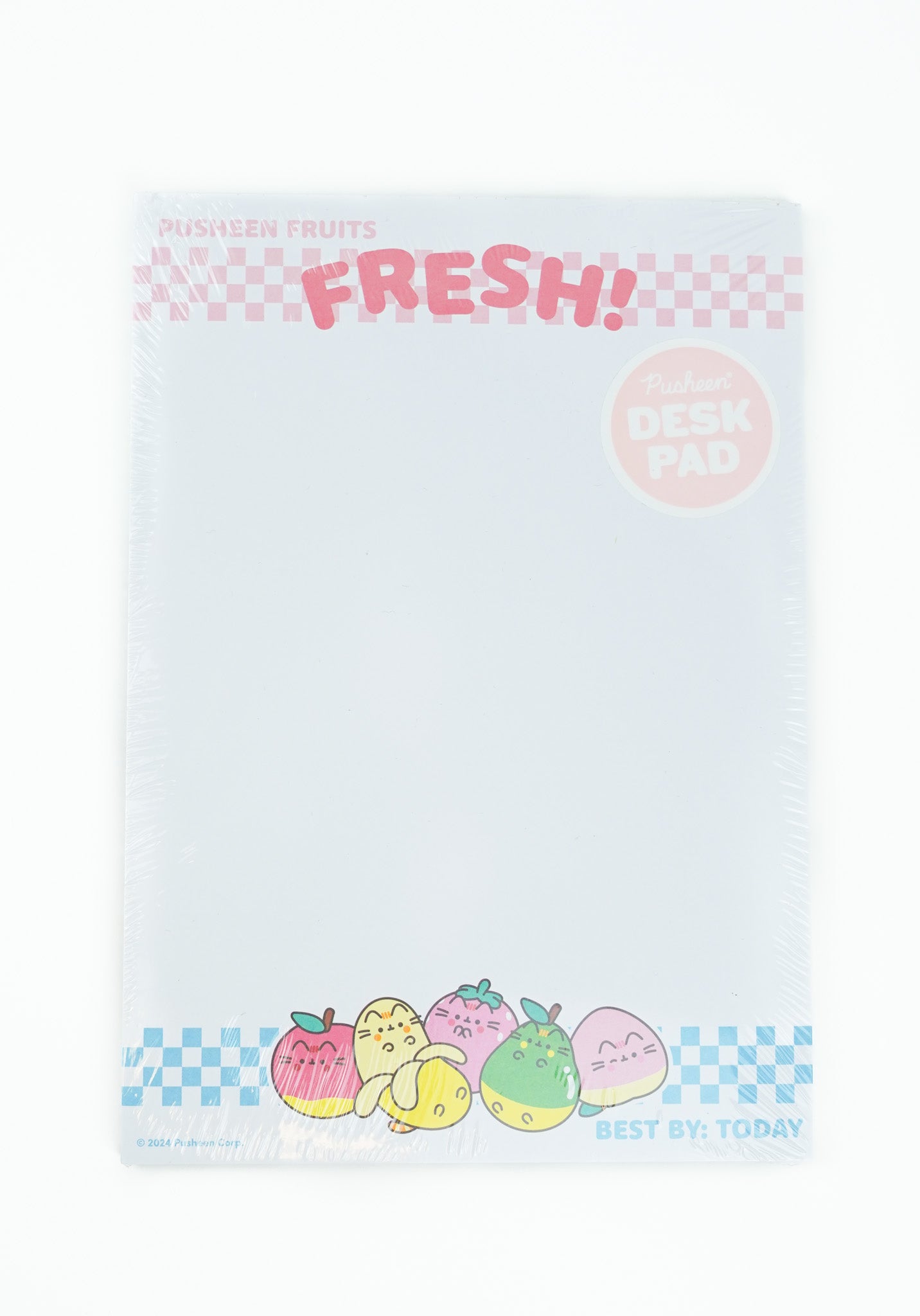 Adorable Pusheen Fruits-themed Desk Pad for Your Workspace