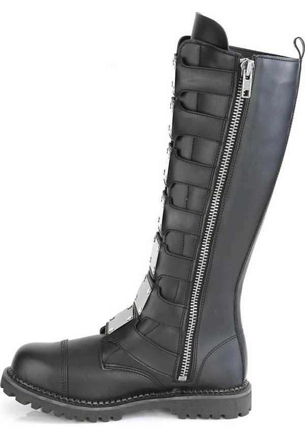 RIOT-21MP Unisex Black Knee High Steel Toe Boots - Preorder Available