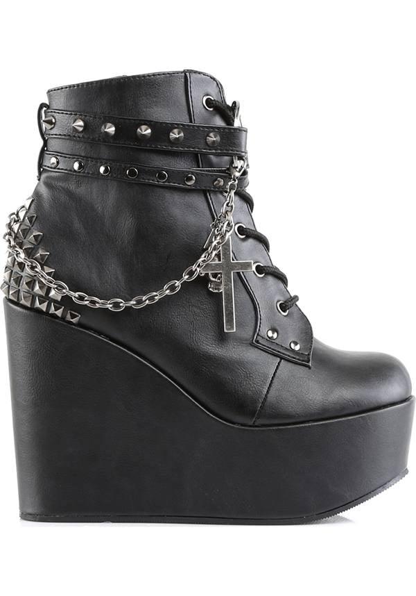 Black Poison-101 Platform Ankle Boots - Preorder Available