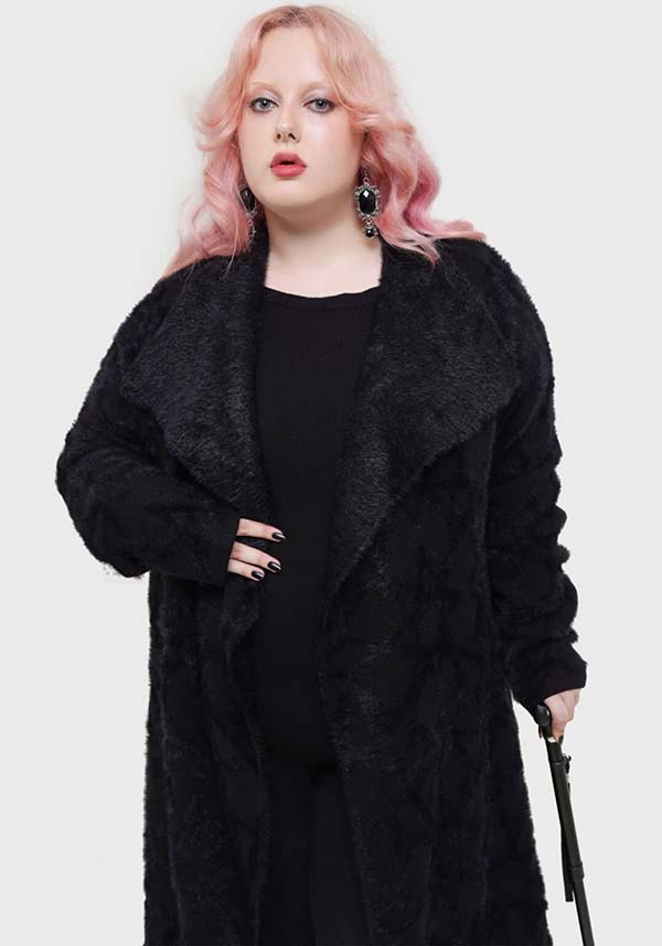 Soft and Fluffy Moon Thread Jacquard Knit Cardigan
