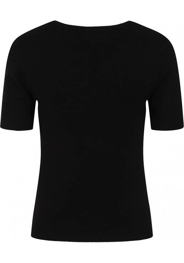 Vintage Black Knit Top with Spooky Mesh Cut-Out Bat Design