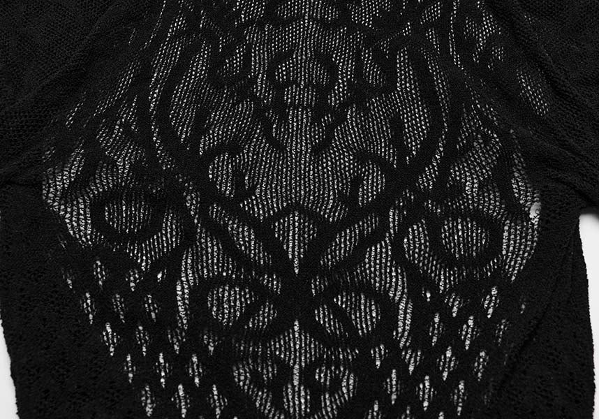 Punk Rave Super Elastic Thorn Mesh Cutout Mini Dress
