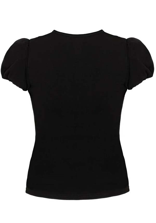 Hell Bunny Priscilla Women's Vintage-inspired Soft Black Jersey Top