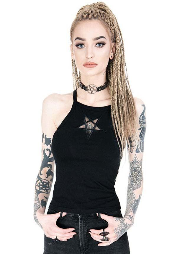 Restyle Pentagram Mesh Singlet Top - A Stylish Addition to Your Alternative Wardrobe