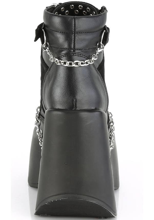 DYNAMITE-101 Black Star Cut-Out Platform Wedge Shoes [Preorder]