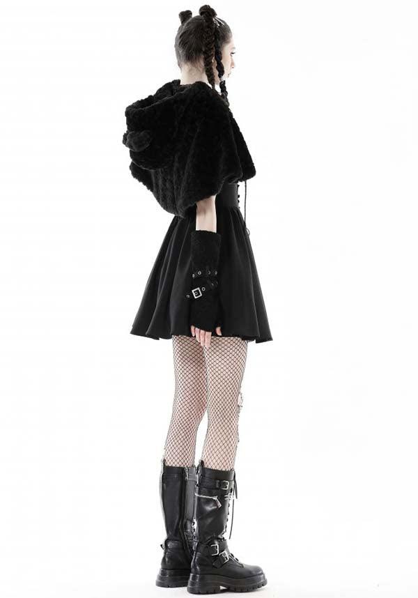 Stylish Black Bear-inspired Lolita Cape for a Dark Whimsical Look