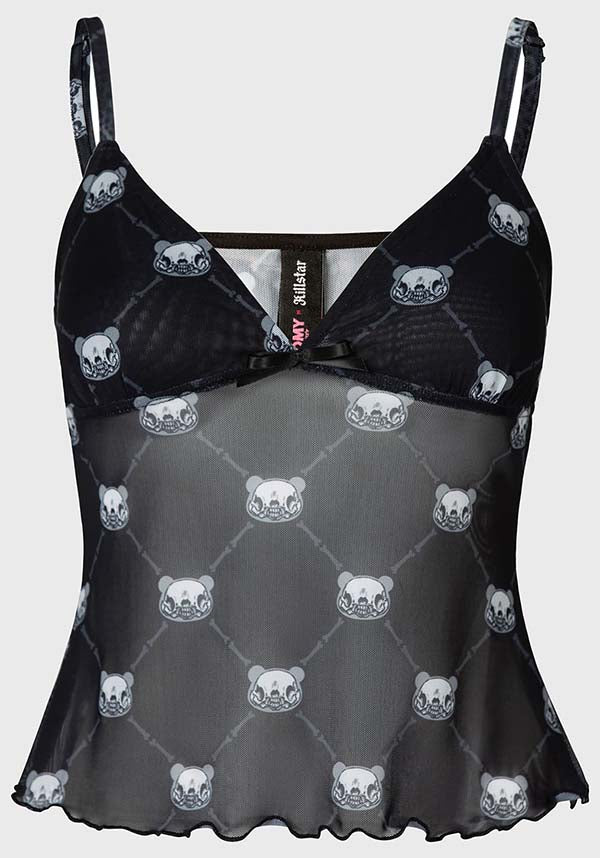 Mono Bear Women's Stretchable Cami Top with Custom Gloomy Bear Print