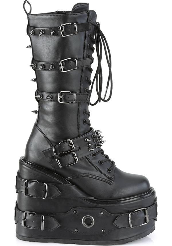 Black Demonia Swing-327 Platform Boots - Preorder Available