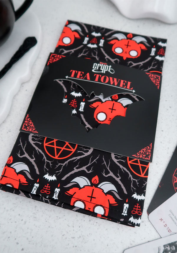 Baphomet Design Gothic Tea Towel for Kitchen Use