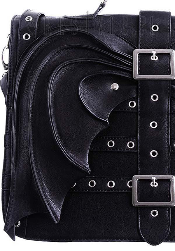 Gothic-Style Bat Wings Faux Leather Handbag