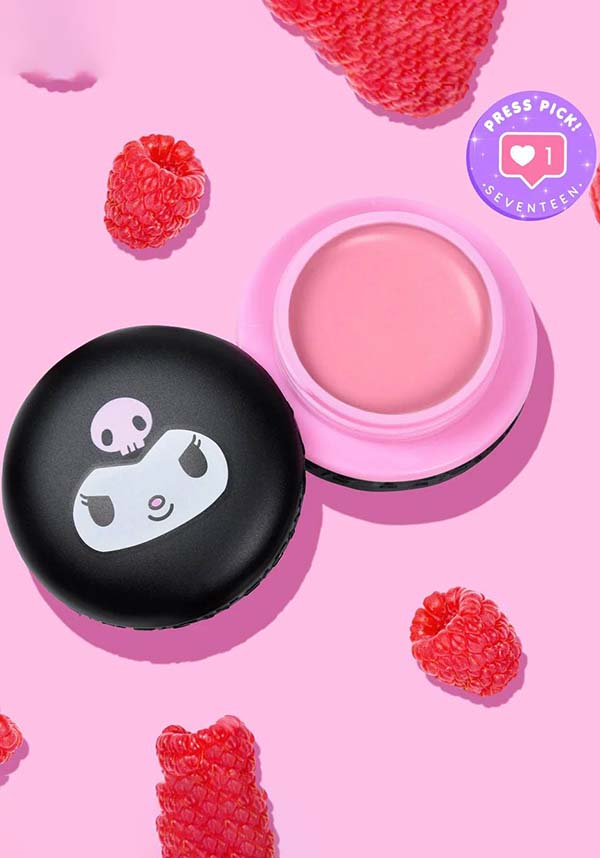 Kuromi Themed Macaron Style Lip Balm - Raspberry Cream Puff Flavor
