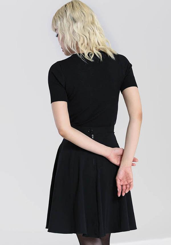 Vintage Black Knit Top with Spooky Mesh Cut-Out Bat Design