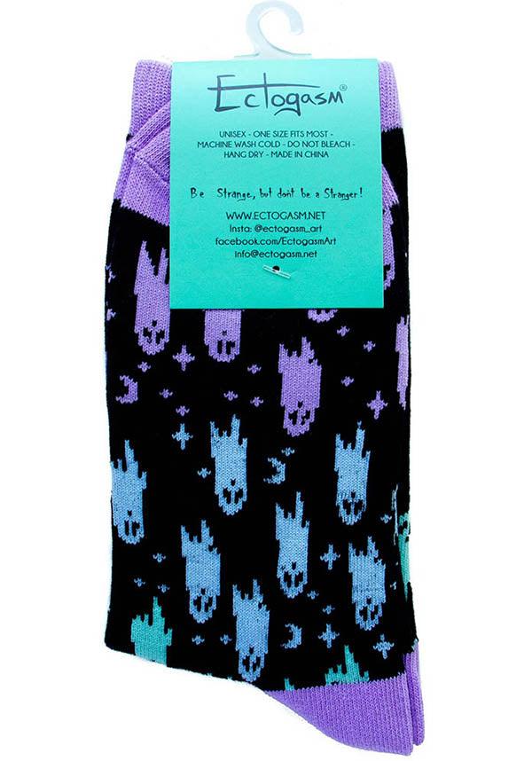 Colorful Rainbow Ghost Crew Socks for All