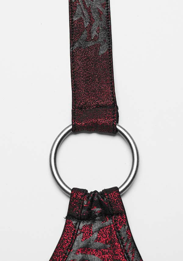 Punk Rave Minerva Wrap Halter Top in Striking Black and Red Color Combination
