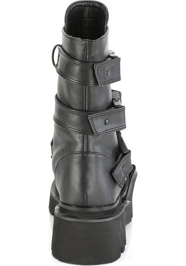 RENEGADE-55 Black Calf High Strappy Boots - Preorder Available