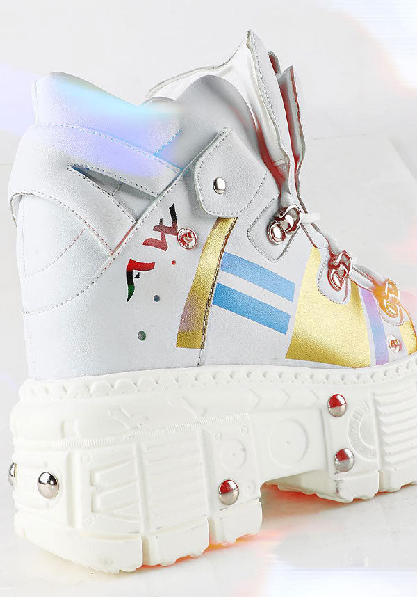 White Mangosteen 08 Platform Combat Sneakers Inspired by Genshin Impact