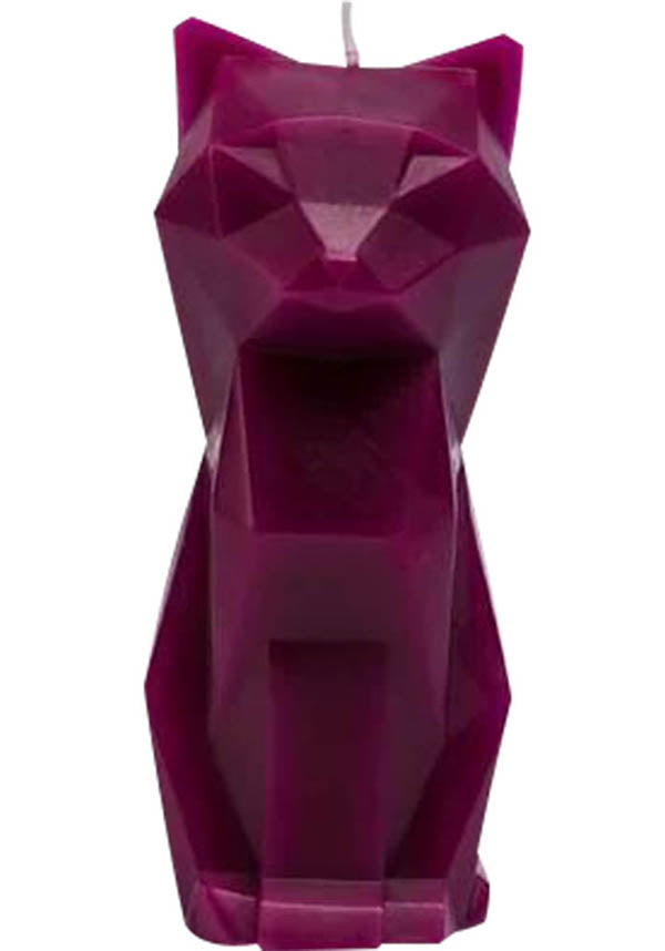 Kisa Burgundy - Handmade Artistic Cat - Shaped Scentless Candle for Home Decor or Thoughtful Gift