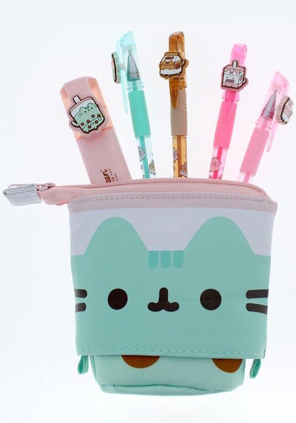Pusheen The Cat Character Boba Tea Shaped Soft Roll - Down Pencil Case for School