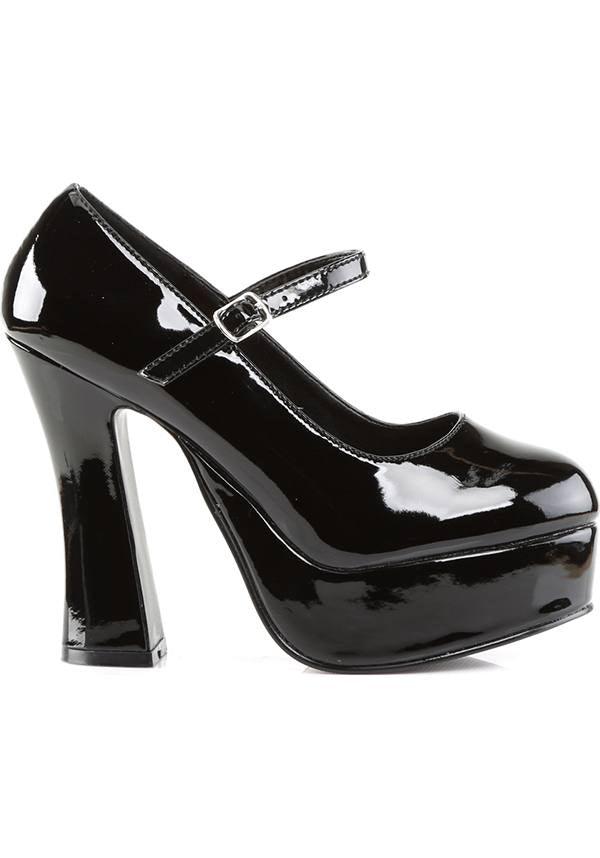 Pre - order: Black Patent Demonia DOLLY - 50 Platform Heels