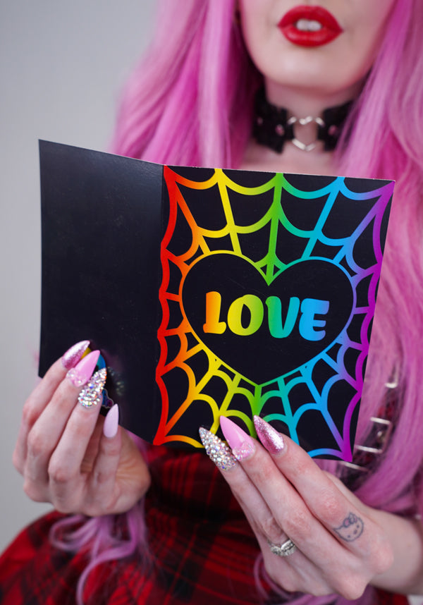 Spooky Cute Love-themed Greeting Card with Red Envelope