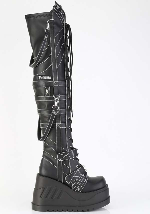 Black Stomp-310 Platform Boots - Preorder Now!