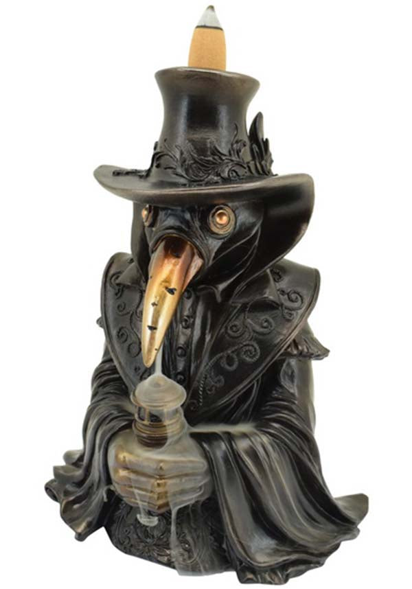 Eerie Plague Doctor Resin Backflow Incense Burner for Gothic Decor