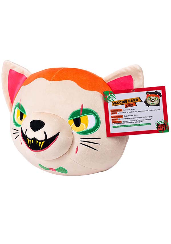Kreepy Katz Series 1 Super Soft Kandy Cat Head Plush Toy with Curly Tail in Branded Cardboard Cat Carrier