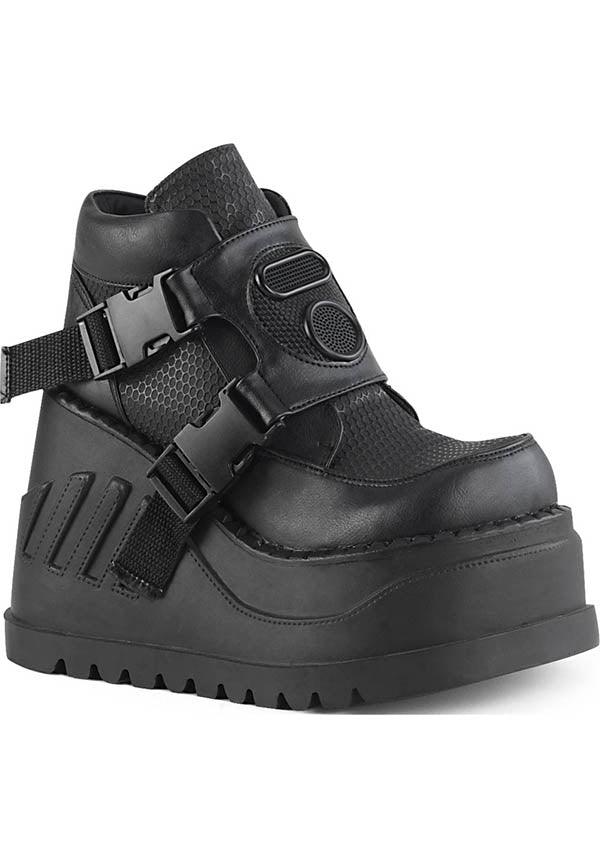 Black STOMP-15 Wedge Platform Boots [PREORDER]