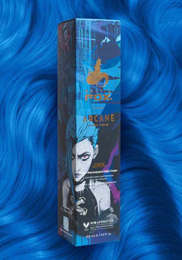 Jinx Vibrant Blue Semi - Permanent Hair Colour in 165ml Bottle