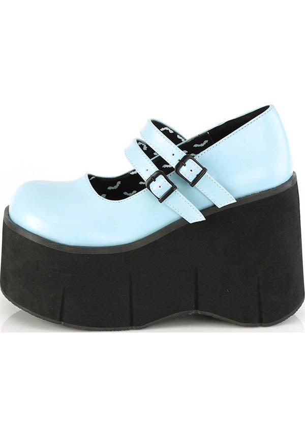 PREORDER - Demonia Platform Double Buckle Strap Mary Janes in Baby Blue (KERA - 08)