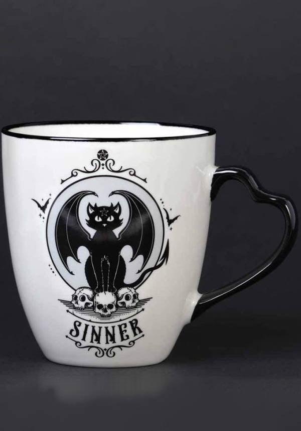 Unique Alchemy Couple Mugs with Saint & Sinner Cat Designs