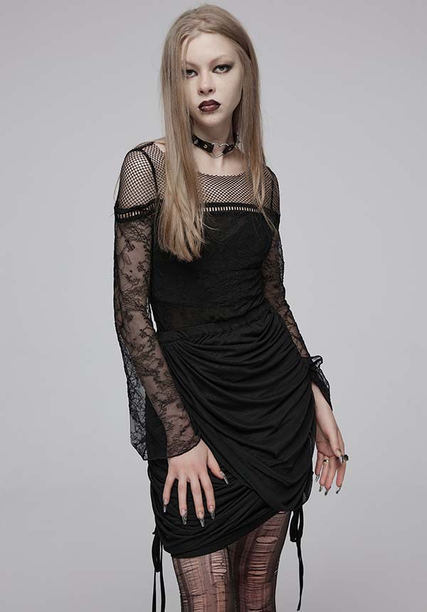 Isadora Ruched Wrap Skirt - A Versatile Punk Rave Fashion Piece