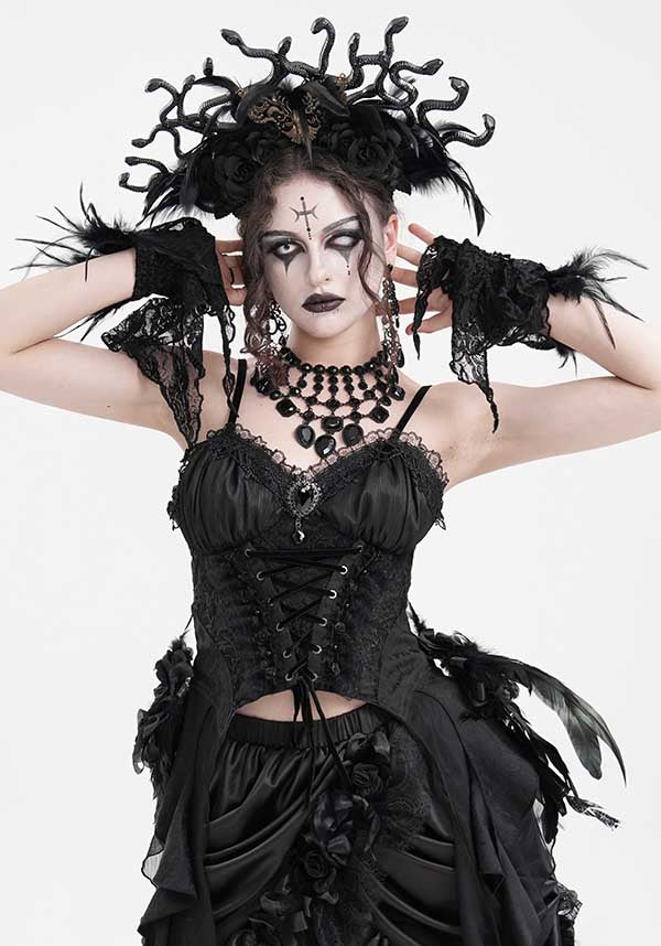 Devil Fashion Laced Briar Gothic Corset Top for Dark Romantics