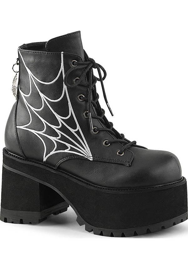 PREORDER: Demonia Ranger-105 Black Platform Lace-Up Ankle Boots