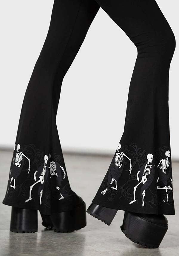 La Danse Flared Cotton Pants with Skeleton Print