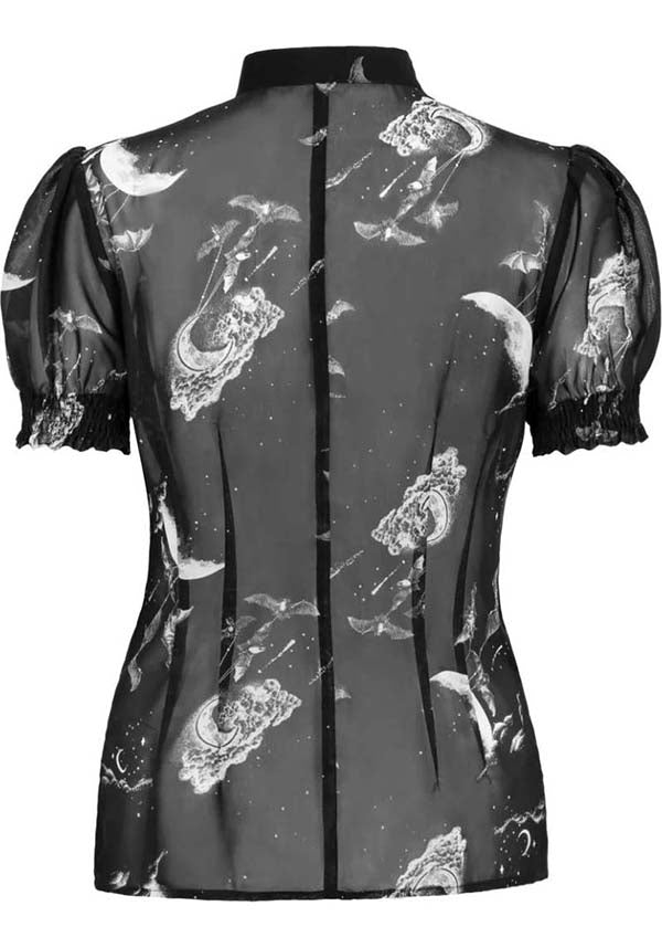 Hell Bunny's Enchanting Night Sky Chiffon Semi - Fitted Top