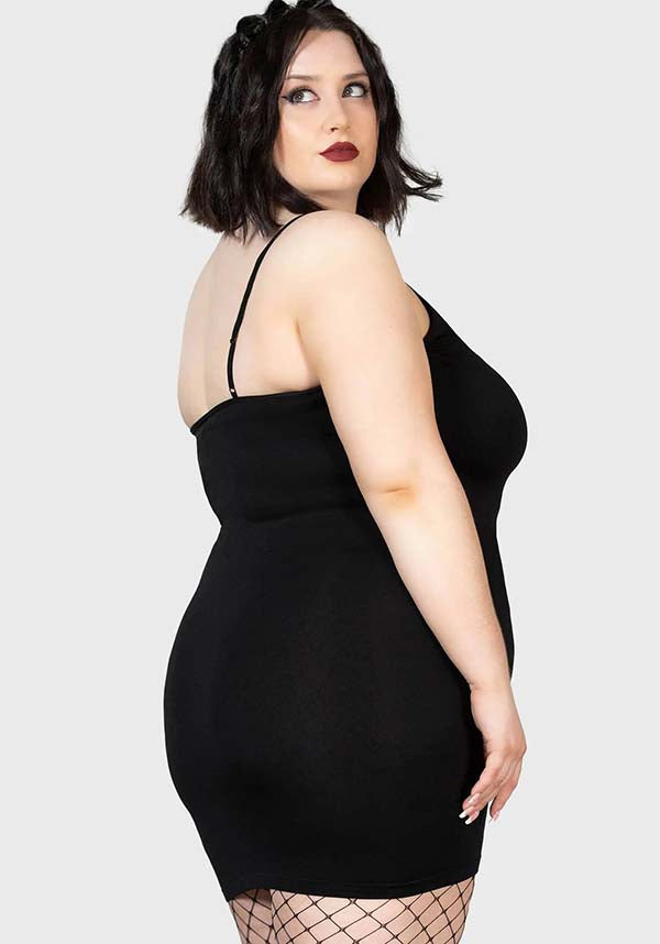 Sultrate Adjustable Straps V-Neck Stretch Slip Dress