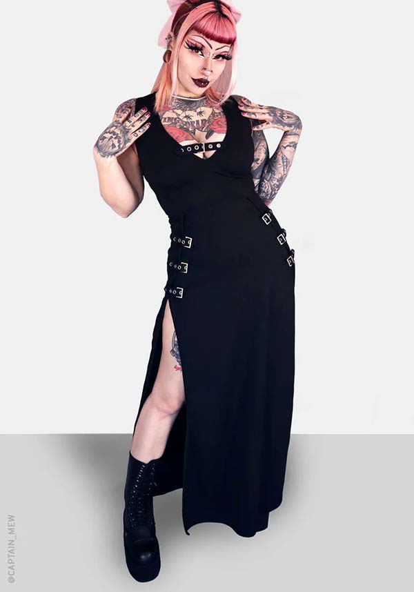 Rosetta Adjustable Buckle Maxi Dress with 4 - Way Stretch Fabric