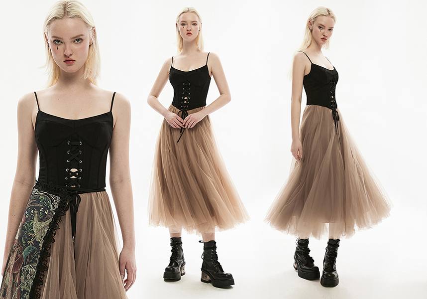 Stunning Fitted Marionette Black Top for a Graceful Pose