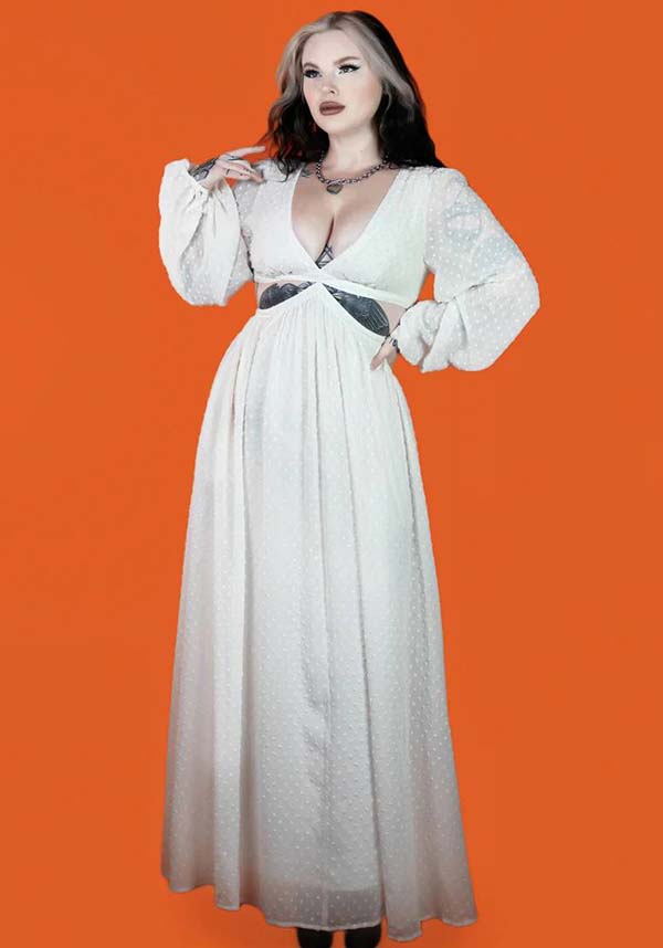 Ethereal Moonrise White Evening Dress by Lively Ghosts