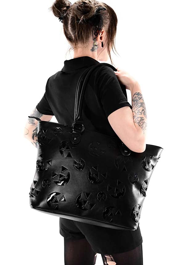 Black Jack Face Design Tote Bag for Fashionable Summerween