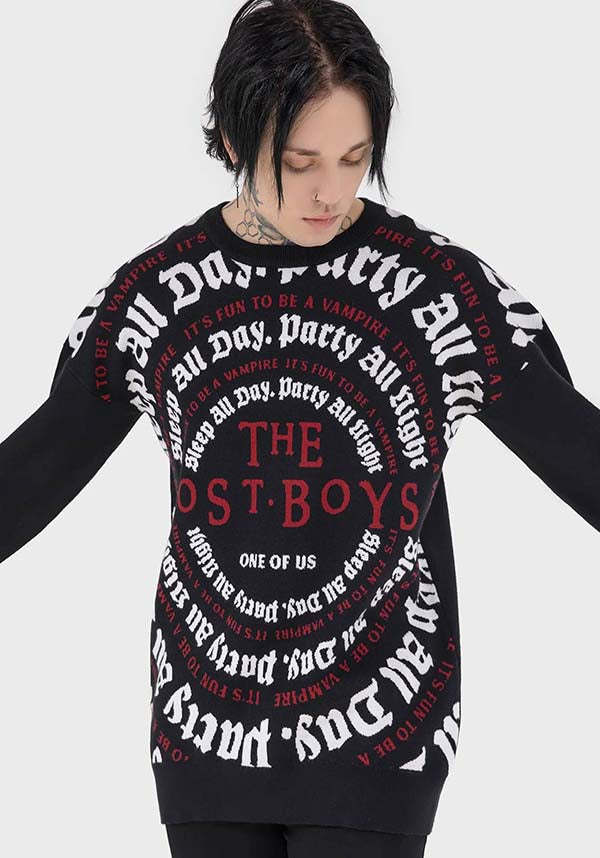 All - Night Party Soft Knit Sweater with Lost Boys Graphic