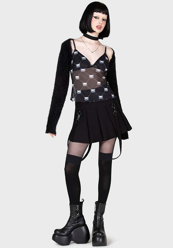 Mono Bear Women's Stretchable Cami Top with Custom Gloomy Bear Print