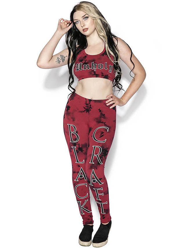 Ultra - Comfortable Black and Red Blood Moon Gym & Lounge Leggings