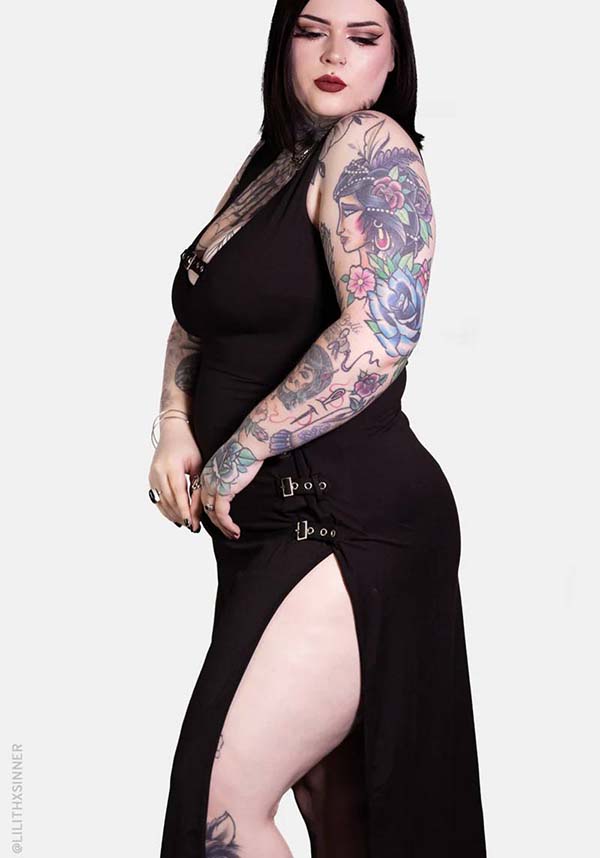 Rosetta Adjustable Buckle Maxi Dress with 4 - Way Stretch Fabric